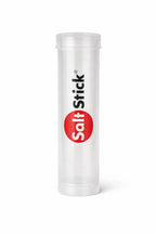 Single SaltStick FastChews Dispenser, a clear flip-top tube with the SaltStick logo