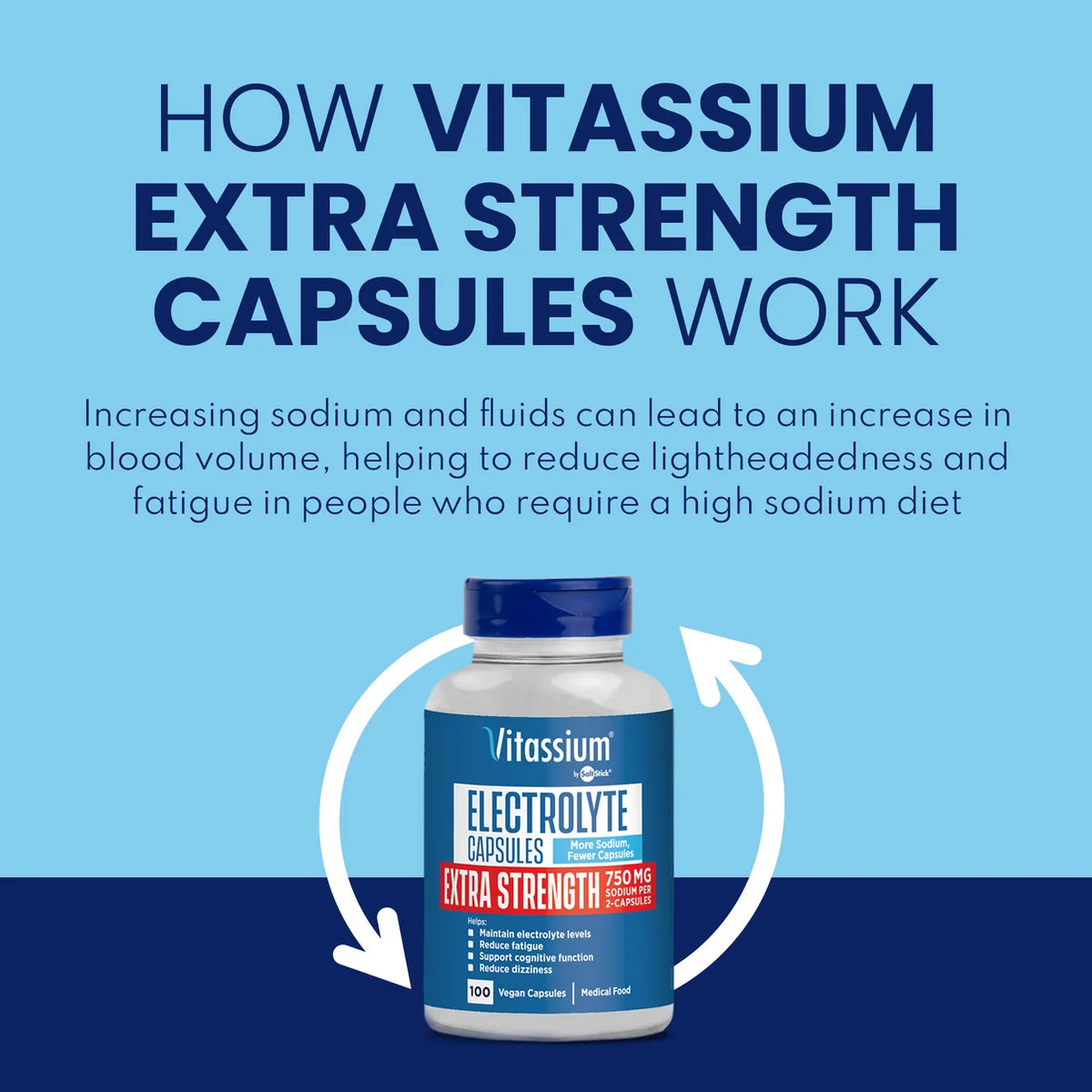 Vitassium Extra Strength Electrolyte Capsules - 100 Count Bottle